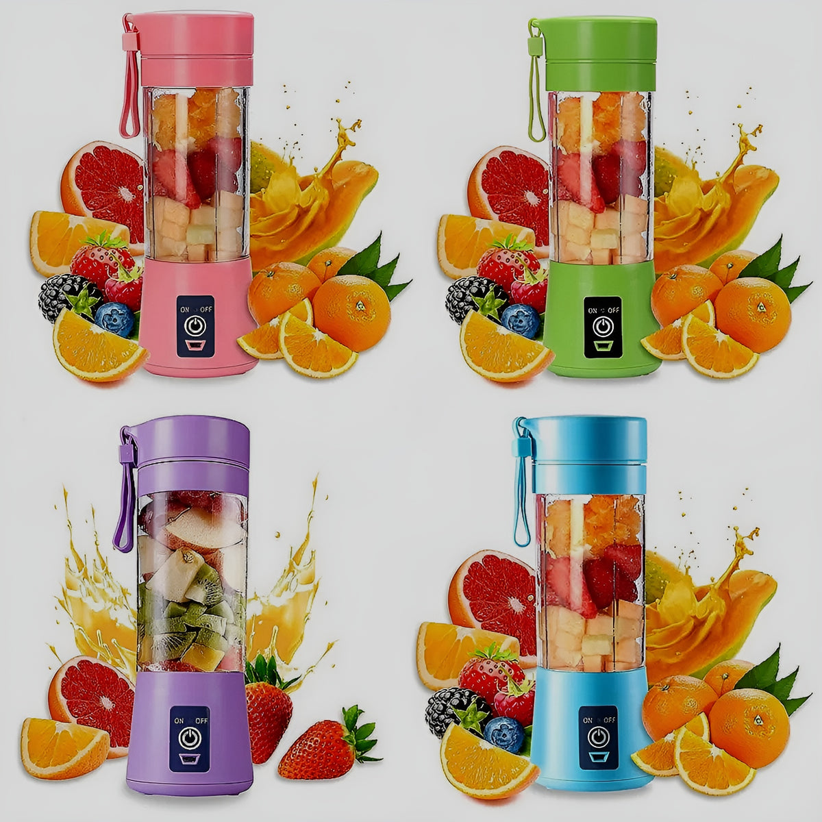 Portable Mini 6 Blade Juicer Blender | Outdoor Juicing Cup (380Ml) - Kitchen Product Designed For Juice Preparation And Daily Beverage Routine Rechargeable [Random Color]
