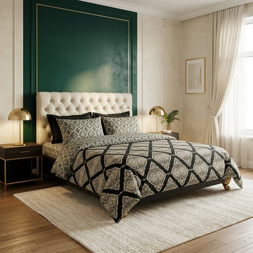Bedsheet Pillow Covers And Cushion Cover Piece Printed Comforter Set