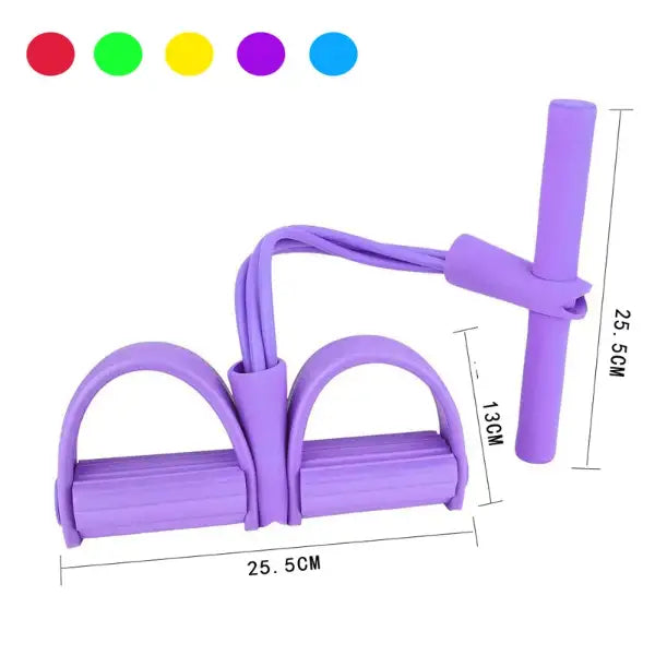 Foot Pedal Resistance Band Elastic Sit-Up Pull Rope Yoga Fitness Gym - Elastic Pull Ropes Tummy Trimmer (Random Colors)|