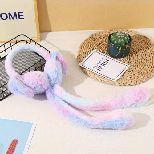 Cute Bunny Cap Headphone Plush Ear Muff Winter Headwear for Women & Girls – Soft Warm Cartoon Style