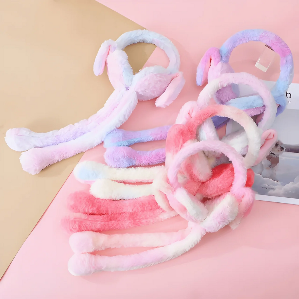 Cute Bunny Cap Headphone Plush Ear Muff Winter Headwear for Women & Girls –