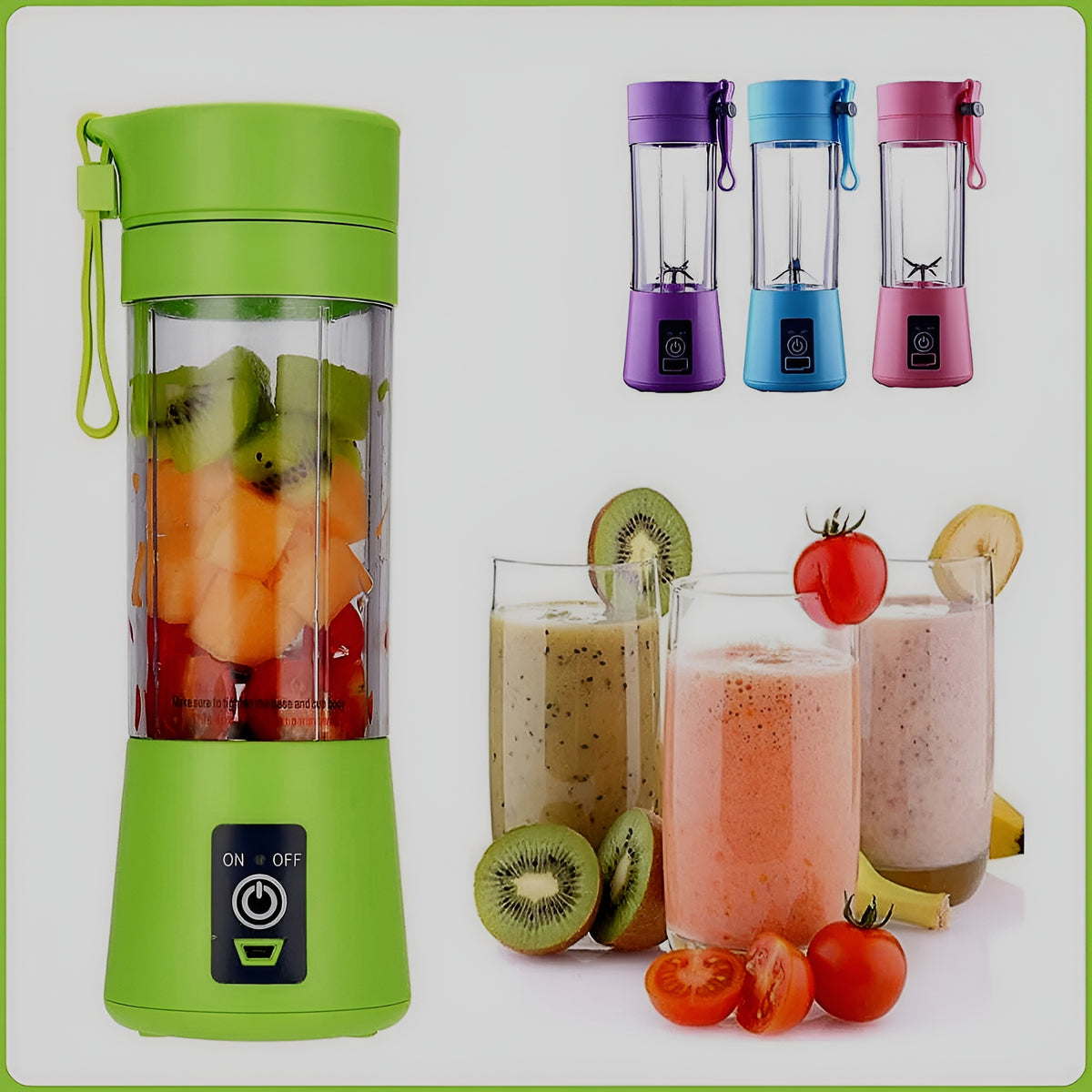 Portable Mini 6 Blade Juicer Blender | Outdoor Juicing Cup (380Ml) - Kitchen Product Designed For Juice Preparation And Daily Beverage Routine Rechargeable [Random Color]