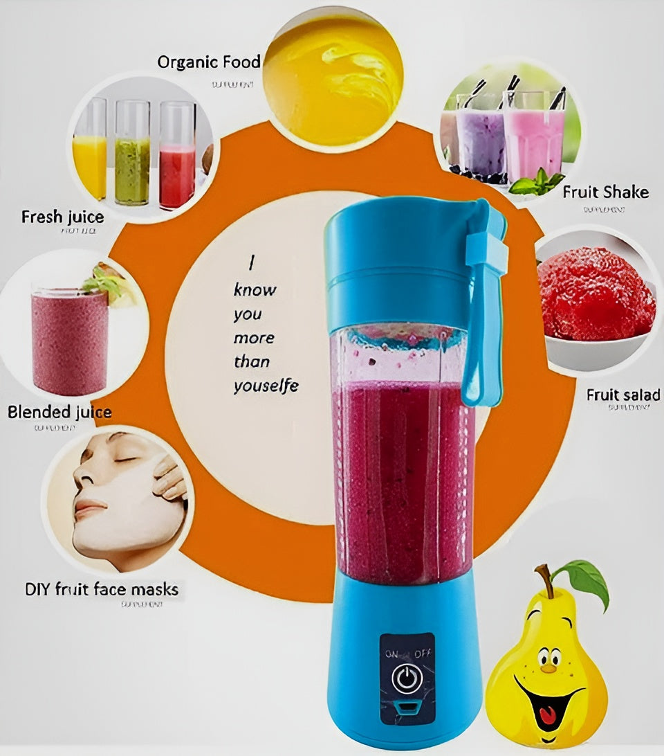 Portable Mini 6 Blade Juicer Blender | Outdoor Juicing Cup (380Ml) - Kitchen Product Designed For Juice Preparation And Daily Beverage Routine Rechargeable [Random Color]