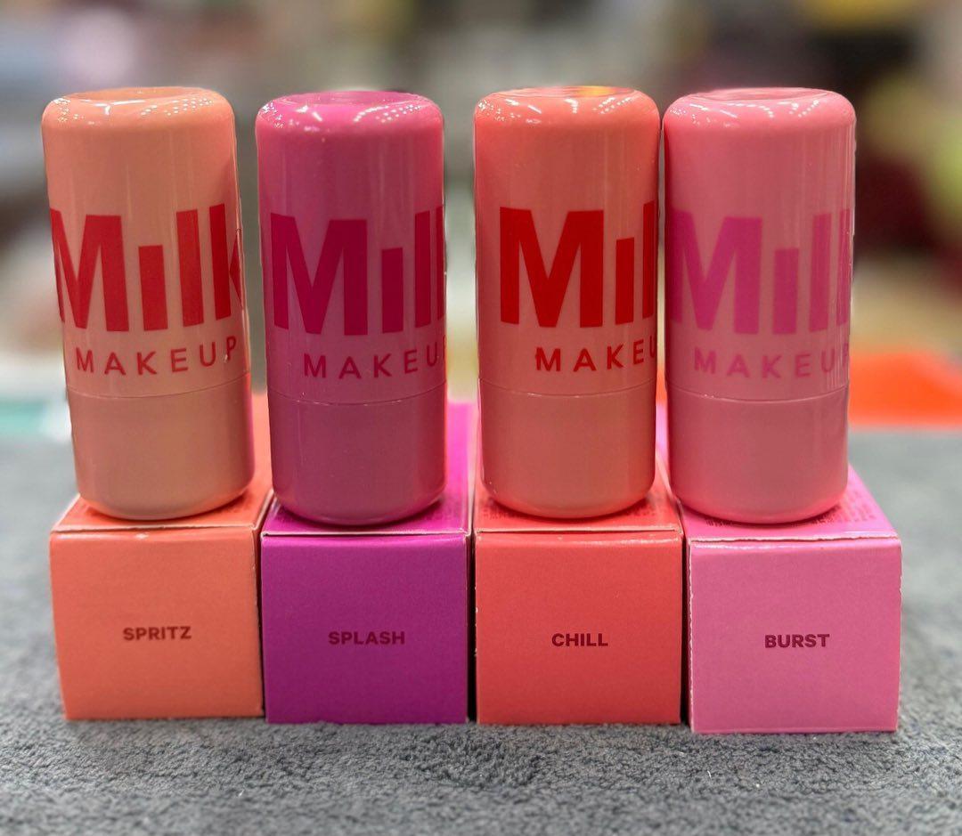 Pack 4 Milk Makeup Blush High Pigment Jelly Tint, Refreshing & Hydrating Long-lasting Colour Jelly Tint (Random color)
