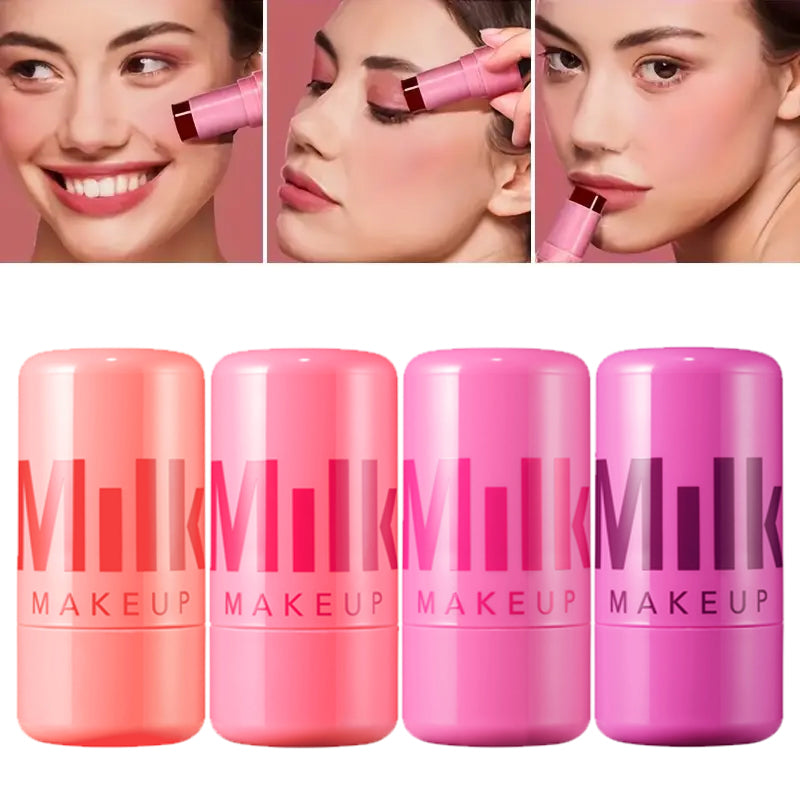 Pack 4 Milk Makeup Blush High Pigment Jelly Tint, Refreshing & Hydrating Long-lasting Colour Jelly Tint (Random color)