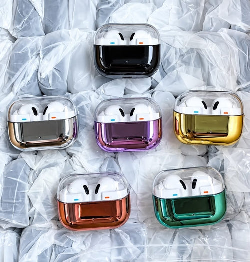 Airpods Pro 2 With Shining Metallic Charging Case Wireless Earbuds (Random Color)