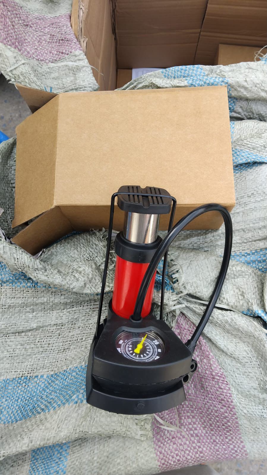 High Pressure Foot Air Pump with Pressure Gauge | Heavy Duty Manual Tyre Inflator Pump for Car, Bike, Bicycle, Motorcycle, Football & Inflatable Toys