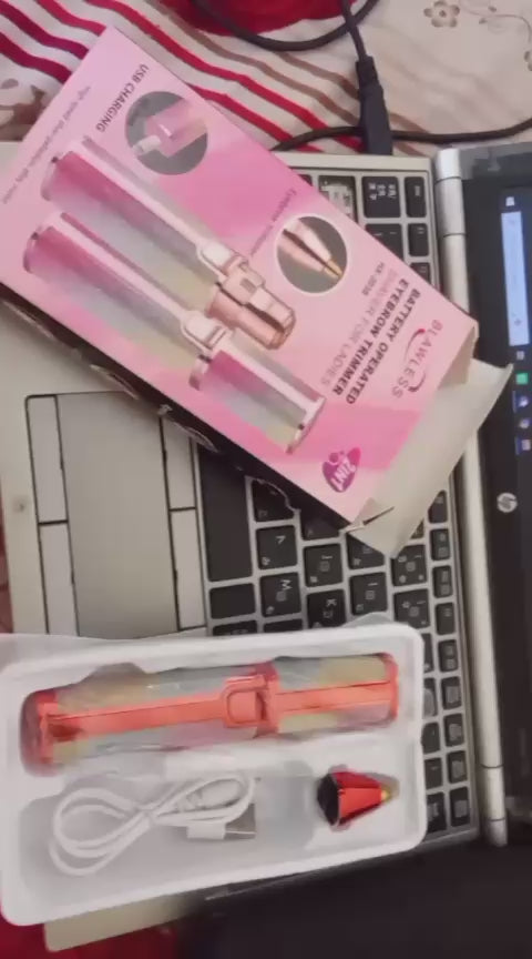 Electric Eyebrow Trimmer for Women 2 In1 Rechargeable Facial Hair Removal and Eyebrow Shaver Painless Face Razor Body Epilator